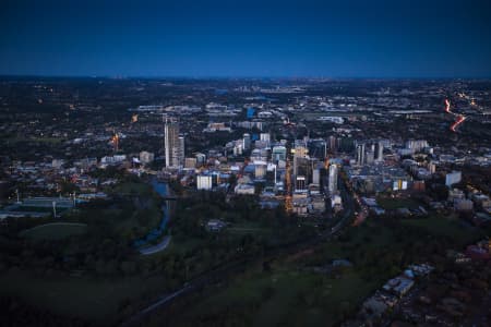 Aerial Photography Parramatta Dusk And Night Airview Online