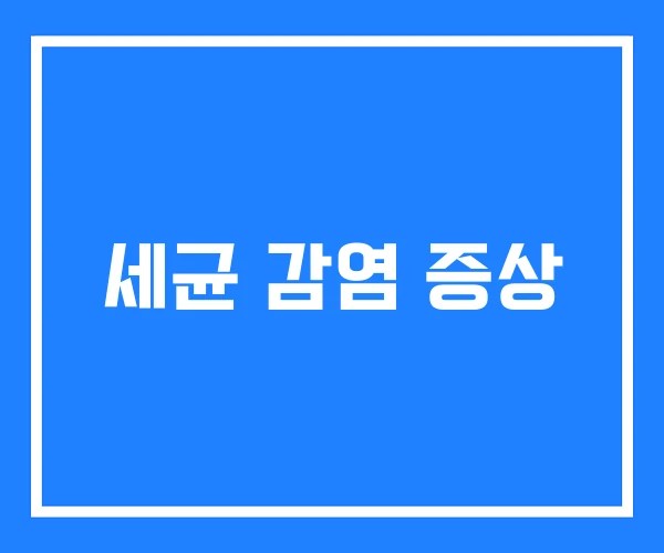 세균 감염 증상