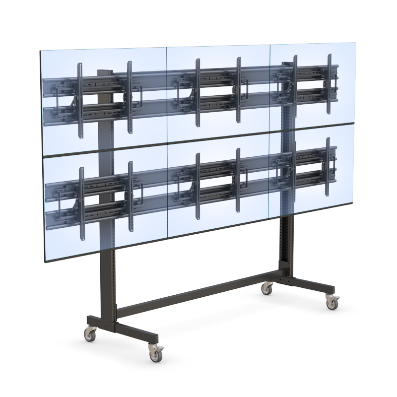 MultiMonitor Display Floor Stand for Six Large Screens