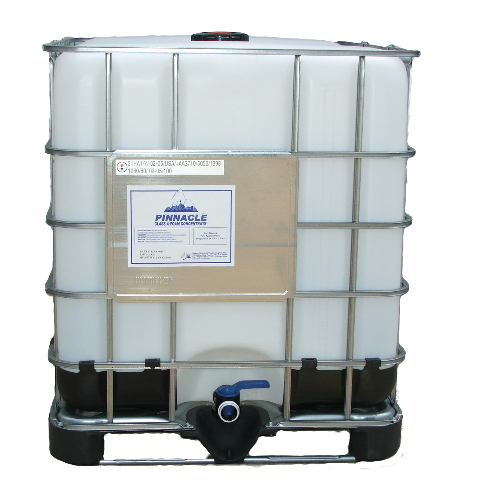 Pinnacle Class A Foam Agent (250 gallon tote) Control Hazards
