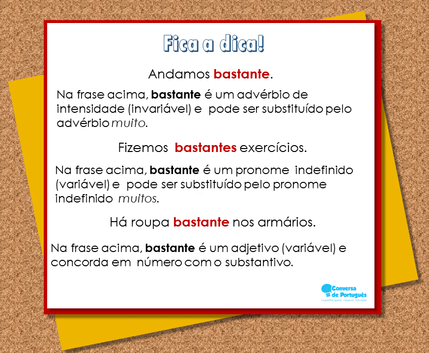 Bastante? Bastantes? Conversa de Português