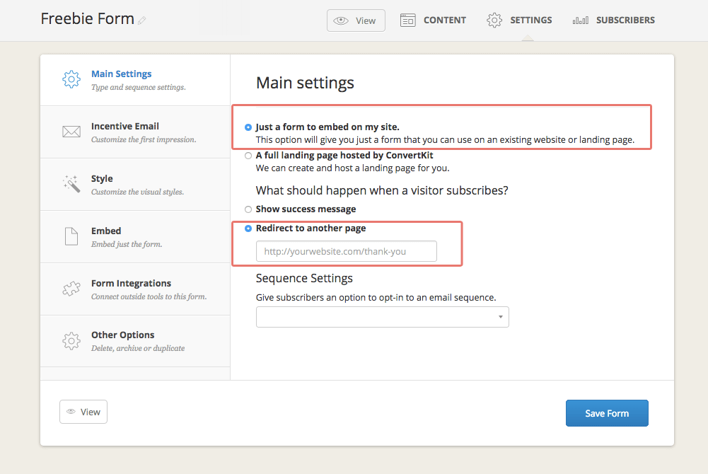 ConvertKitformsettings ConversionMinded