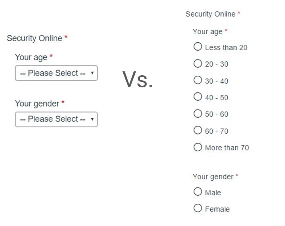 Form Field Usability Revisited Select Menus vs. Radio Buttons