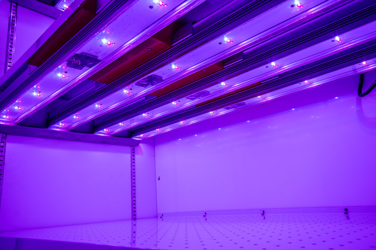 Plant growth chamber with four channel LEDs for tissue culture research Conviron