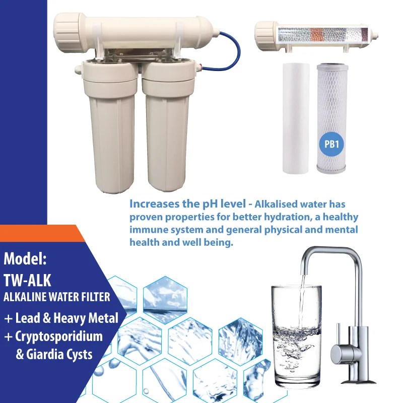 Twin Undersink Alkalising Filter System Cooee Water Purified Water