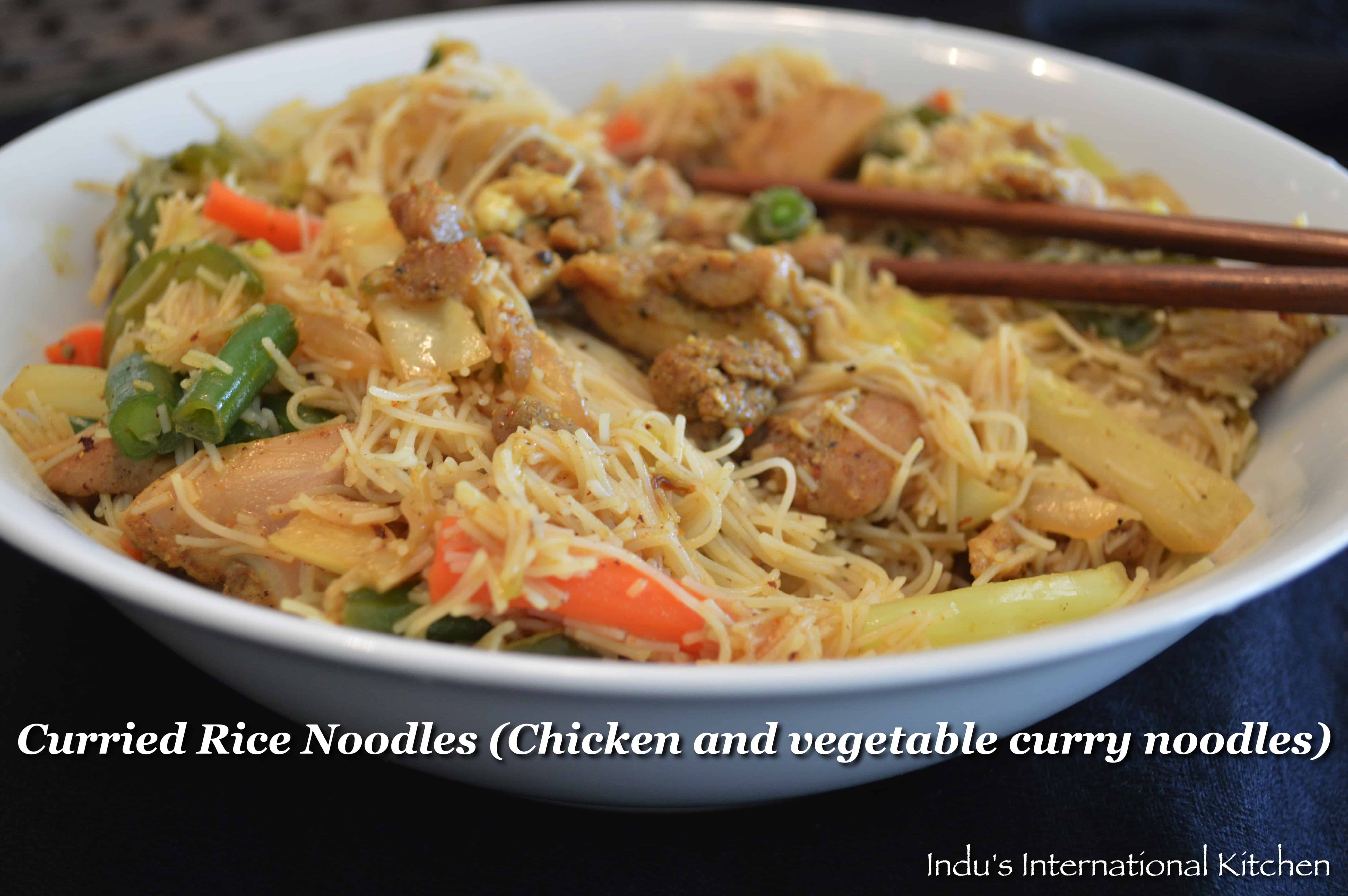 Curried Rice Noodles (Chicken and vegetable curry noodles) Cook2Nourish