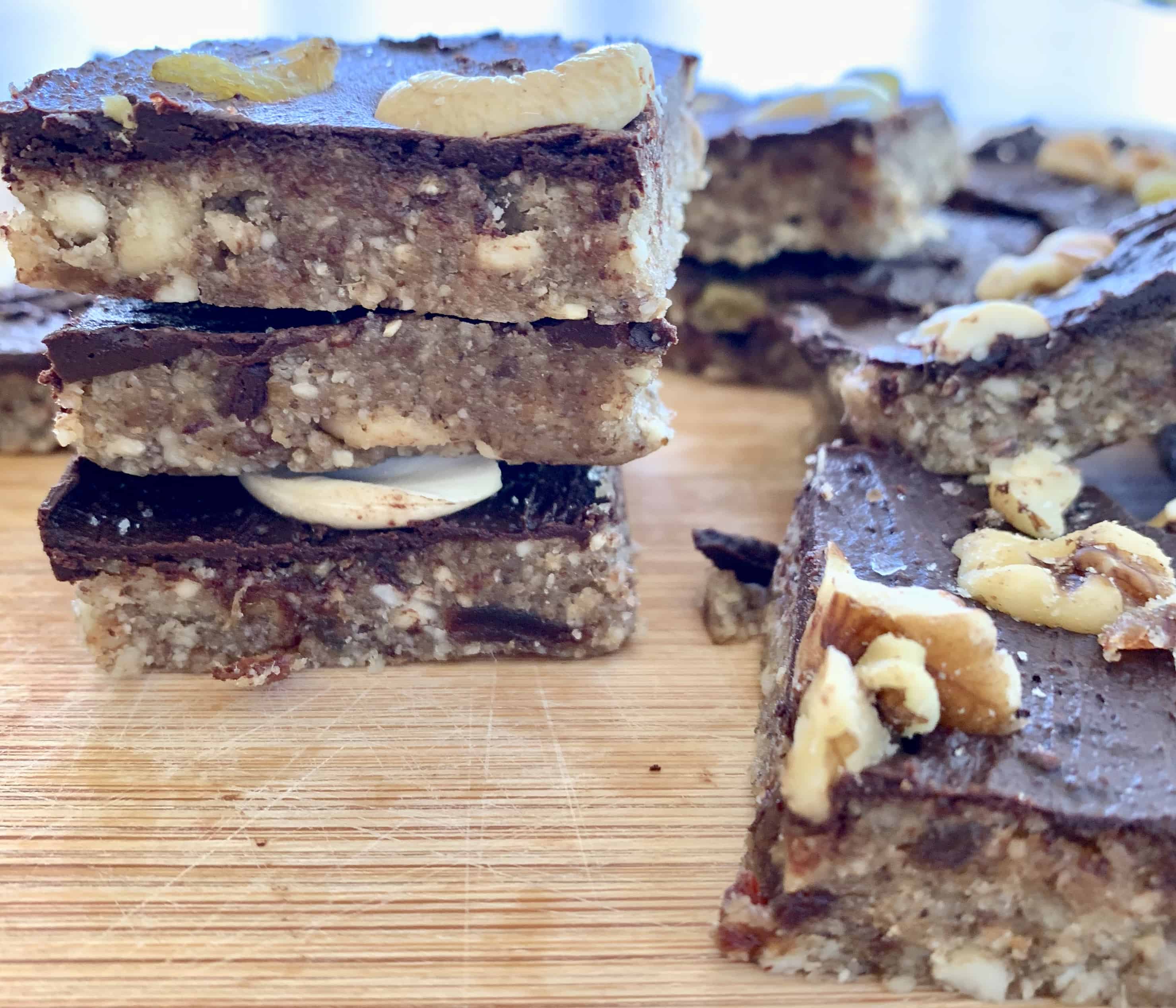 Healthy Snack Bars (Paleo, Vegan) Chocolate Nut Bars Cook2Nourish