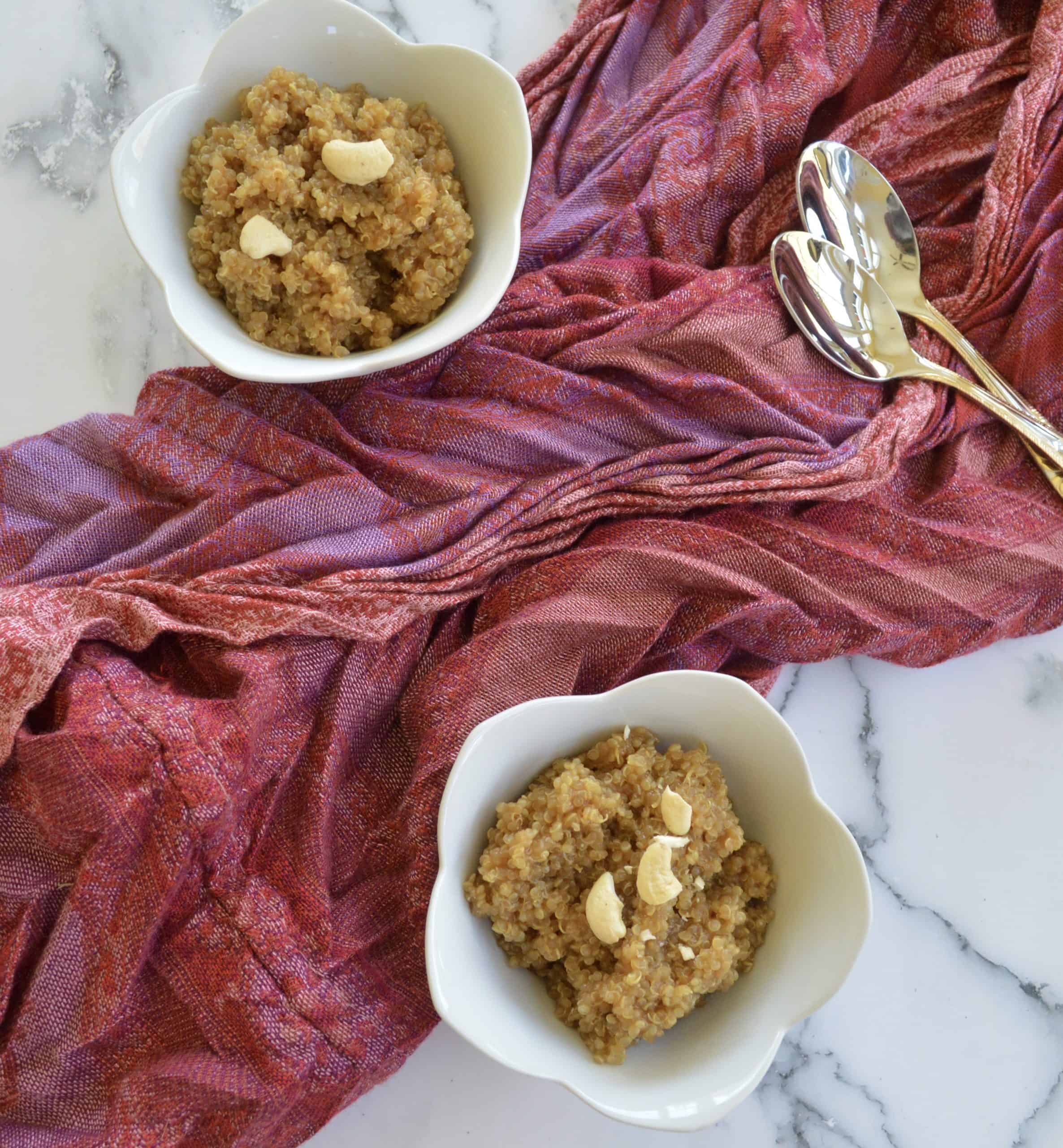 Quinoa Halwa (Gluten free, Dairy Free, Refined Sugar free
