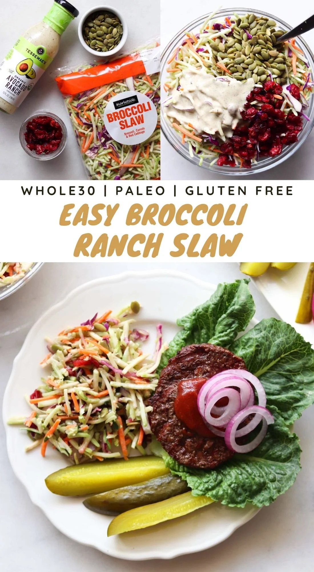 Broccoli Ranch Slaw (Whole 30 & Vegetarian) Cook At Home Mom