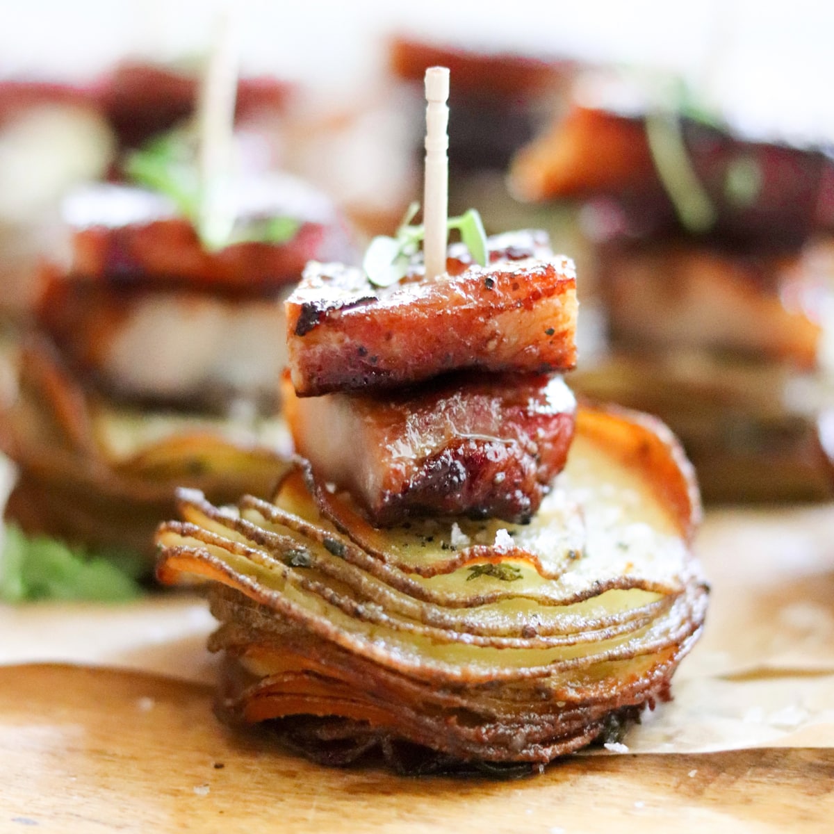 Pork Belly Mini Potato Stacks Cook At Home Mom