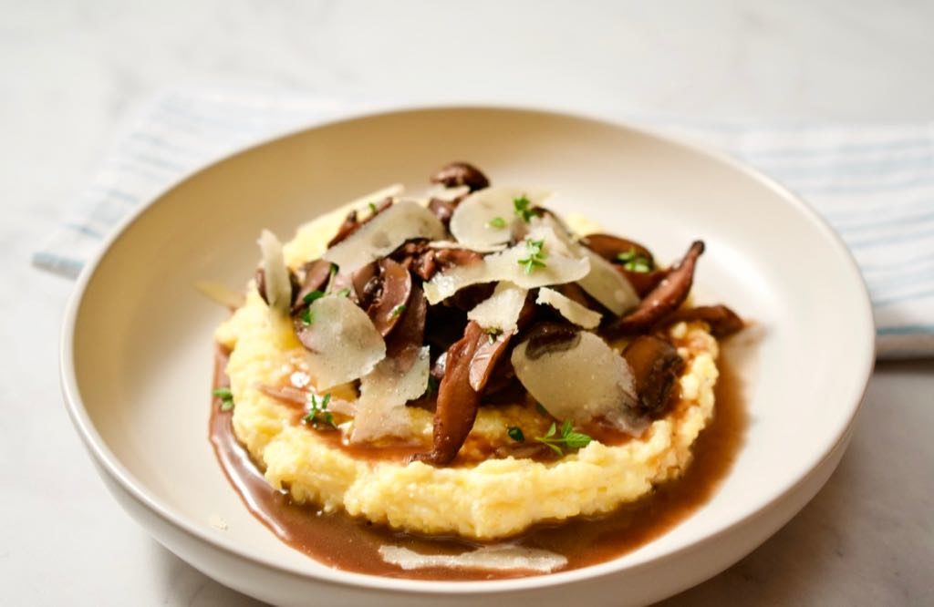 Goat Cheese Polenta with Mushroom Ragout River Cottage Veg
