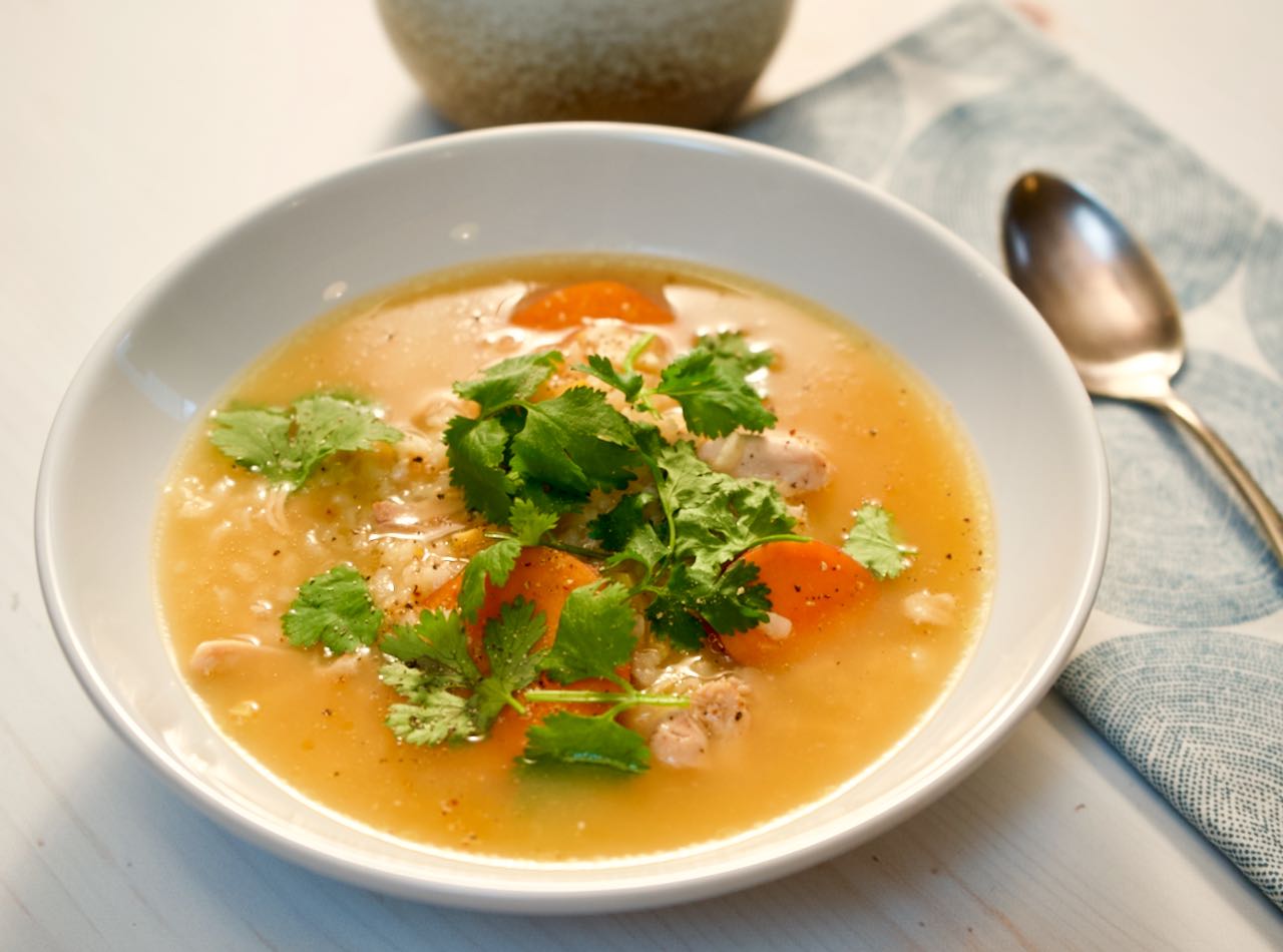 Chicken Soup with Rice, Ginger and Soy Sauce Bon Appétit Magazine