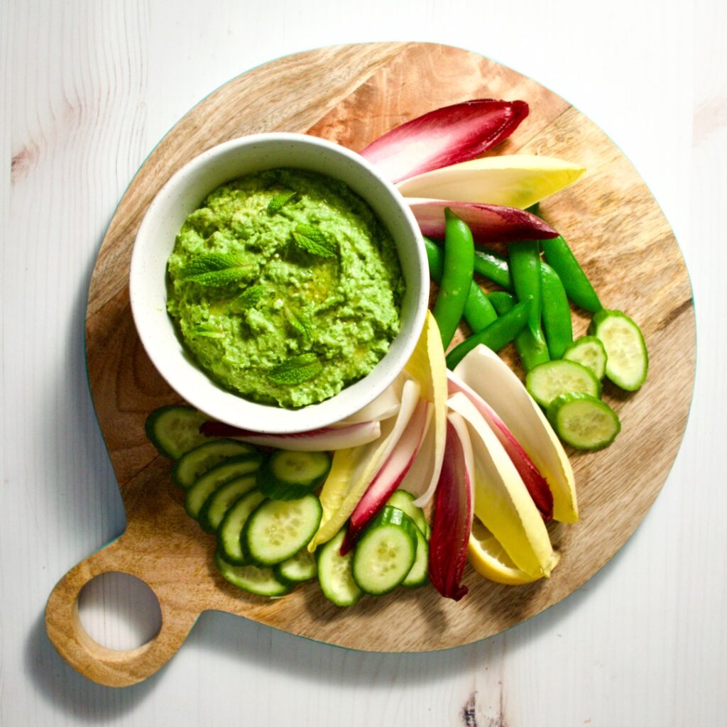 Green Pea Dip with Mint and Lemon Vegan