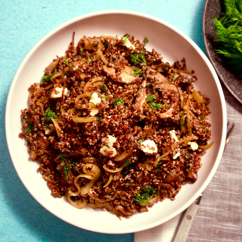 Quinoa with Mushrooms and Feta Ottolenghi Simple