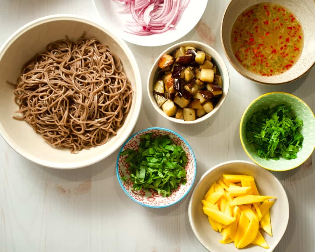 Soba Noodle Salad with Eggplant and Mango Ottolenghi Plenty