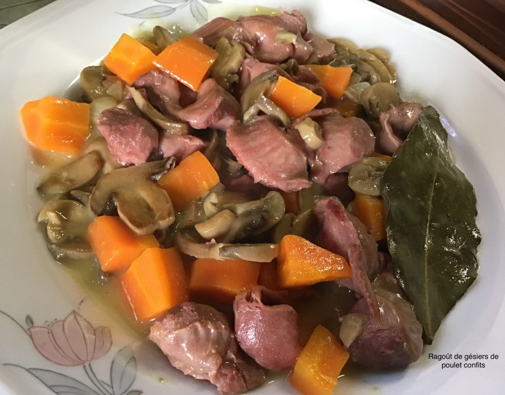 Ragoût de gésiers de poulet confits Recettes Cookeo