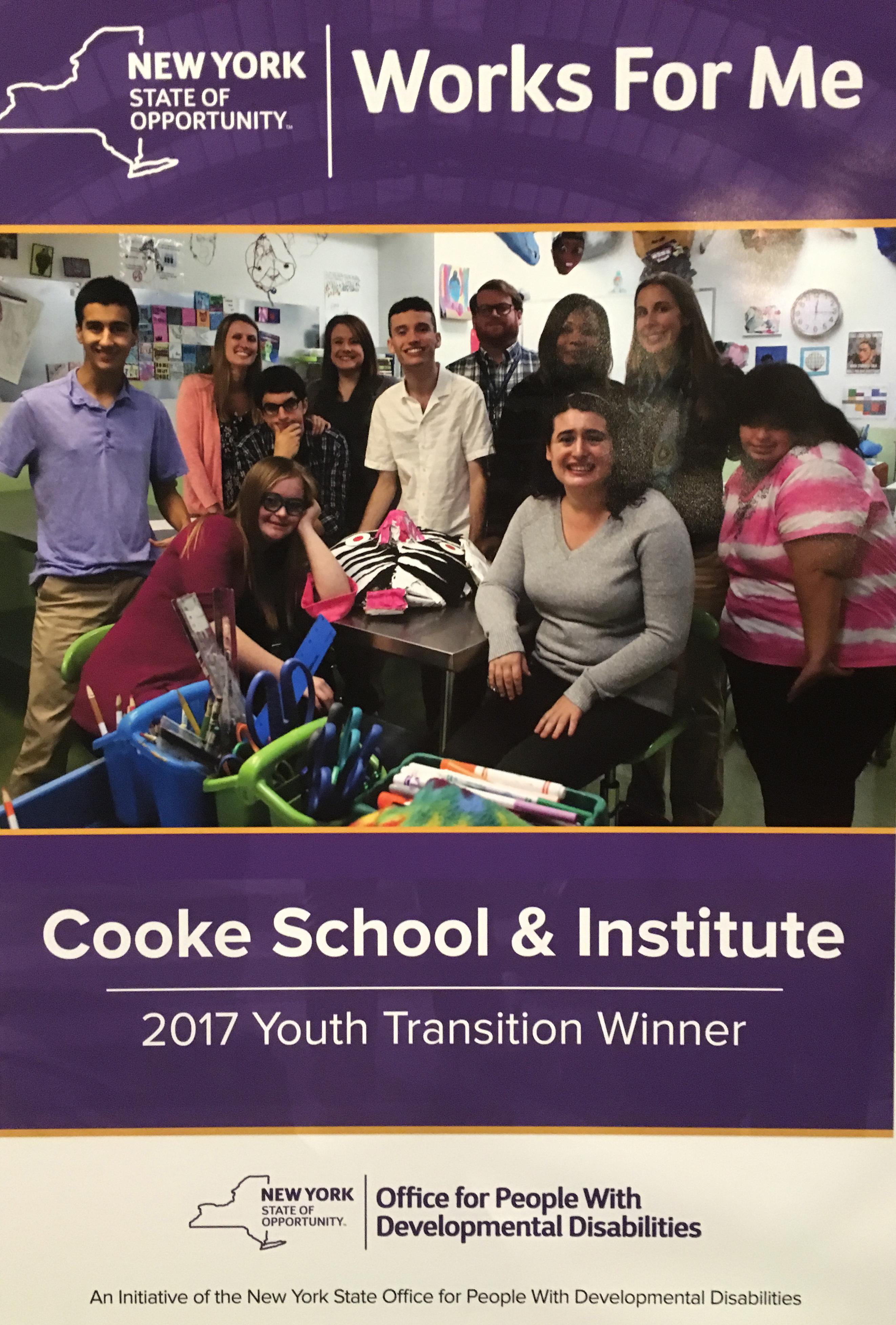 Cooke School Honored by NYS OPWDD Cooke