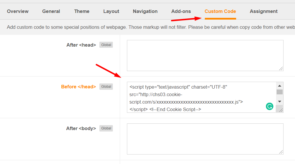 Cookie compliance integration for Joomla