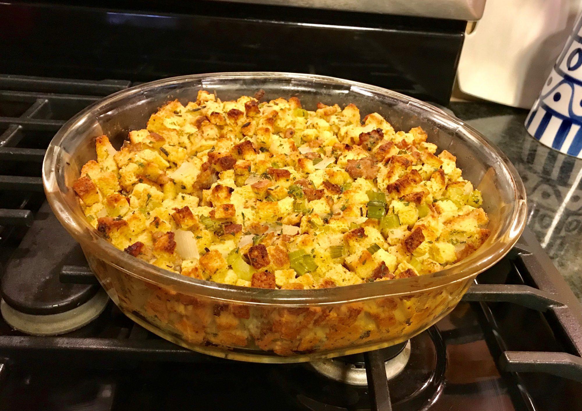 Ina’s Herb Apple Stuffing Casserole Cooking Aboard with Jill