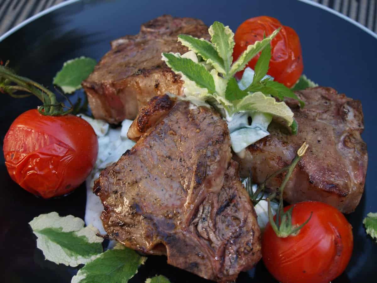Grilled Lamb Chops with CucumberLemon Sauce