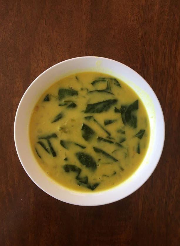 Green split pea soup Indian style. Light with a great texture.