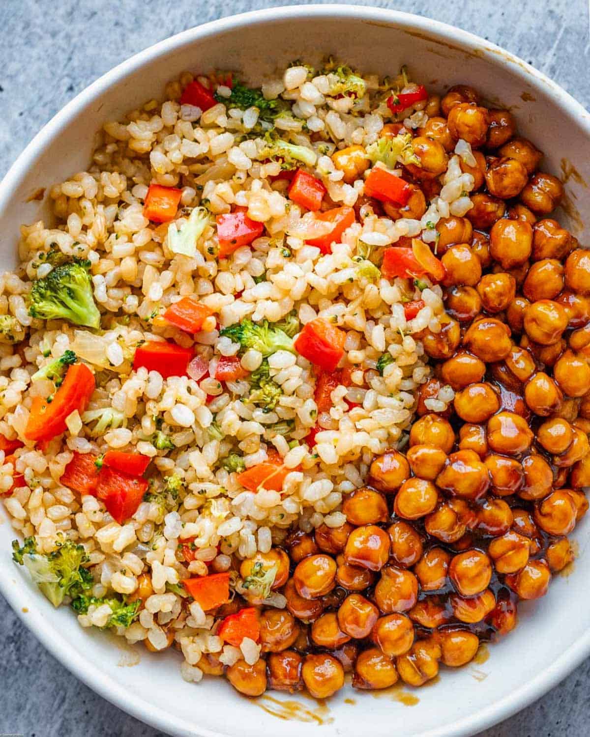 Chickpea & Vegetable Fried Rice Cooking For Peanuts