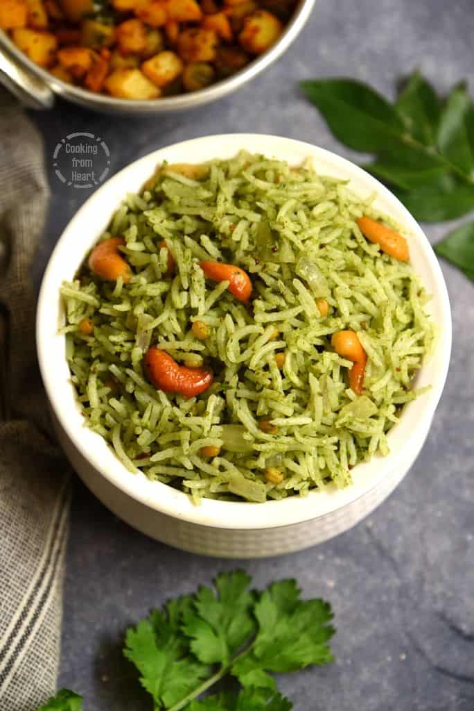 Coriander Rice Cilantro Rice Coriander Pulao Cooking From Heart