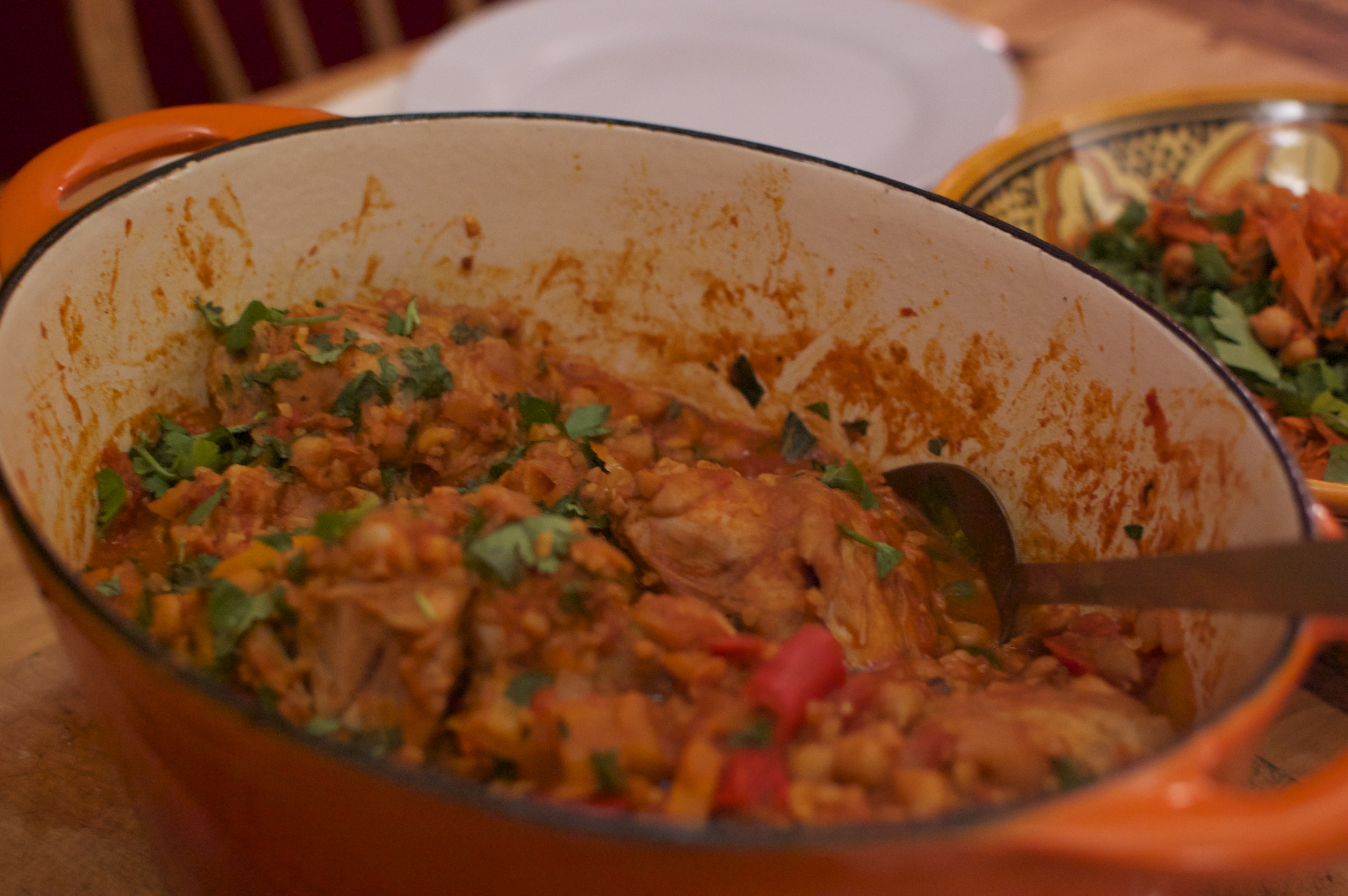 Chicken Tagine with Chickpeas and Apricots Cooking in Code