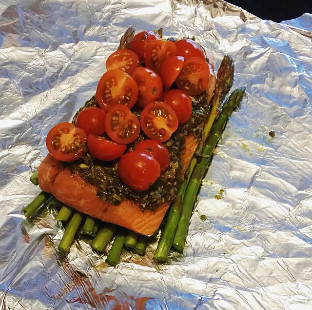 Garlic Pesto Salmon Low Key Cooking