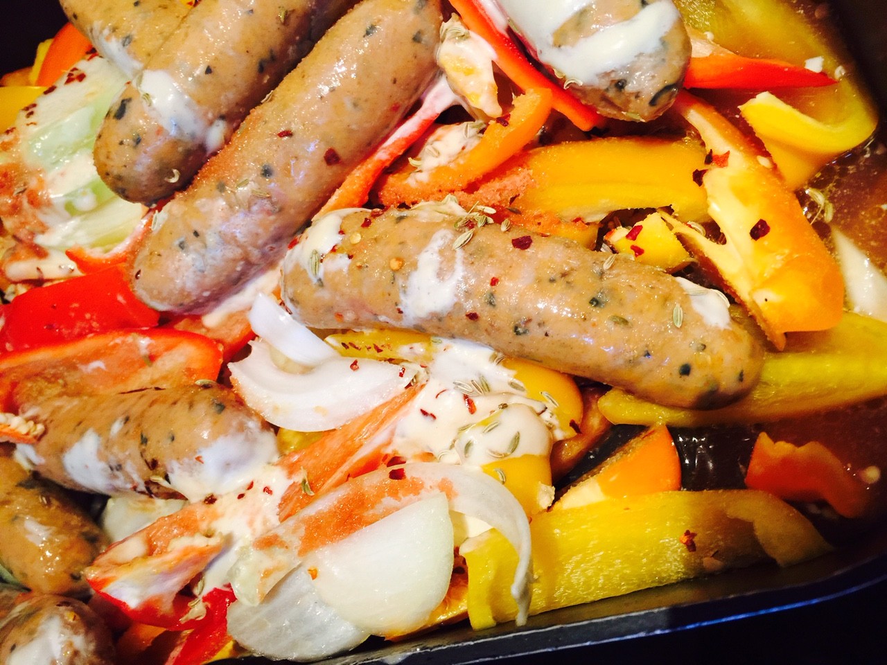 Turkey/Chicken Sausage and Peppers Cooking Made Izzy