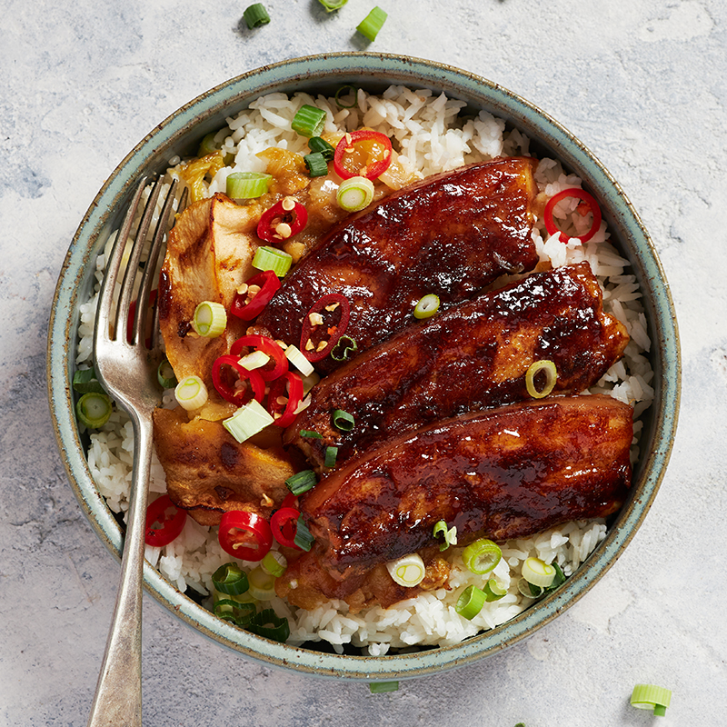 Sticky BBQ Pork Rice Bowl Cooking TV Recipes