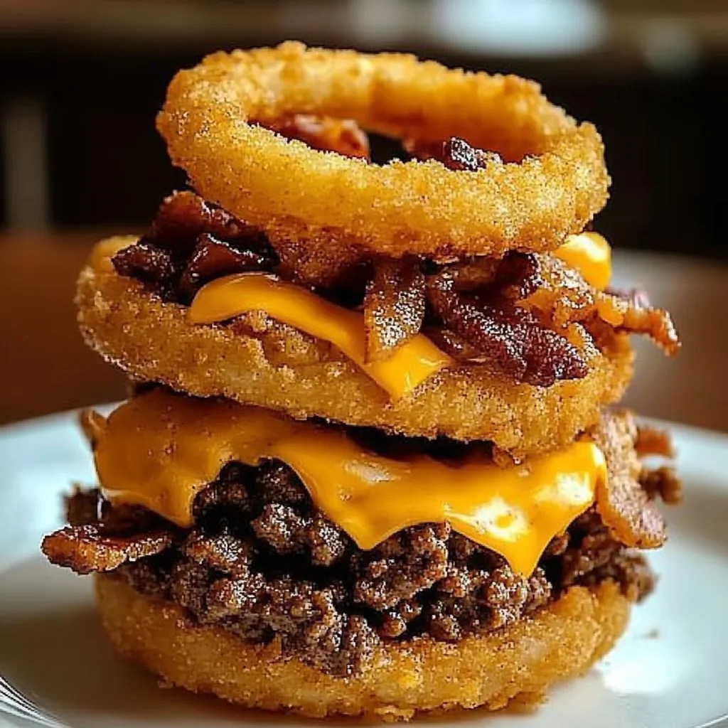 Crispy Loaded Bacon Cheeseburger Onion Rings Recipe Cooking with Casey