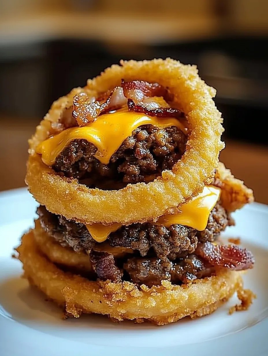 Crispy Loaded Bacon Cheeseburger Onion Rings Recipe Cooking with Casey