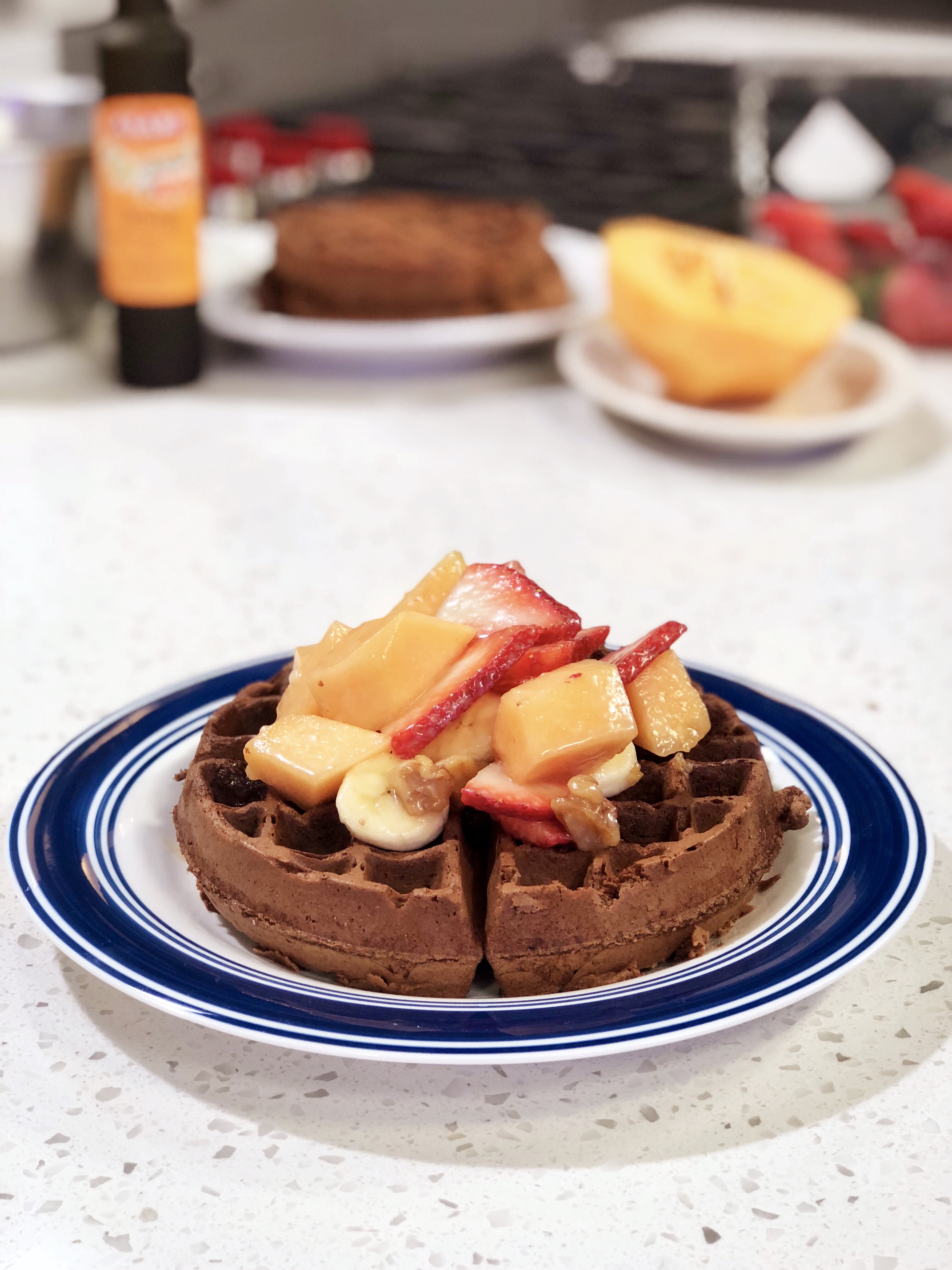 Cake Box Waffles cooking with chef bryan