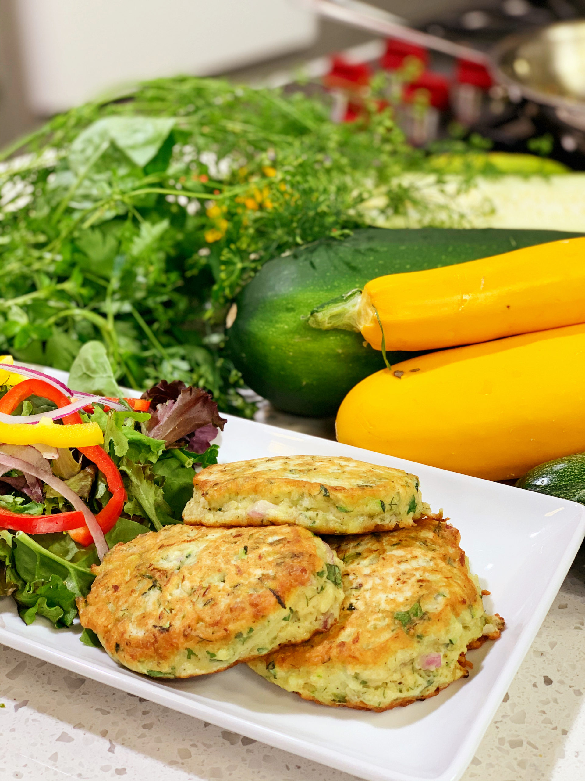 Zucchini Fritters cooking with chef bryan