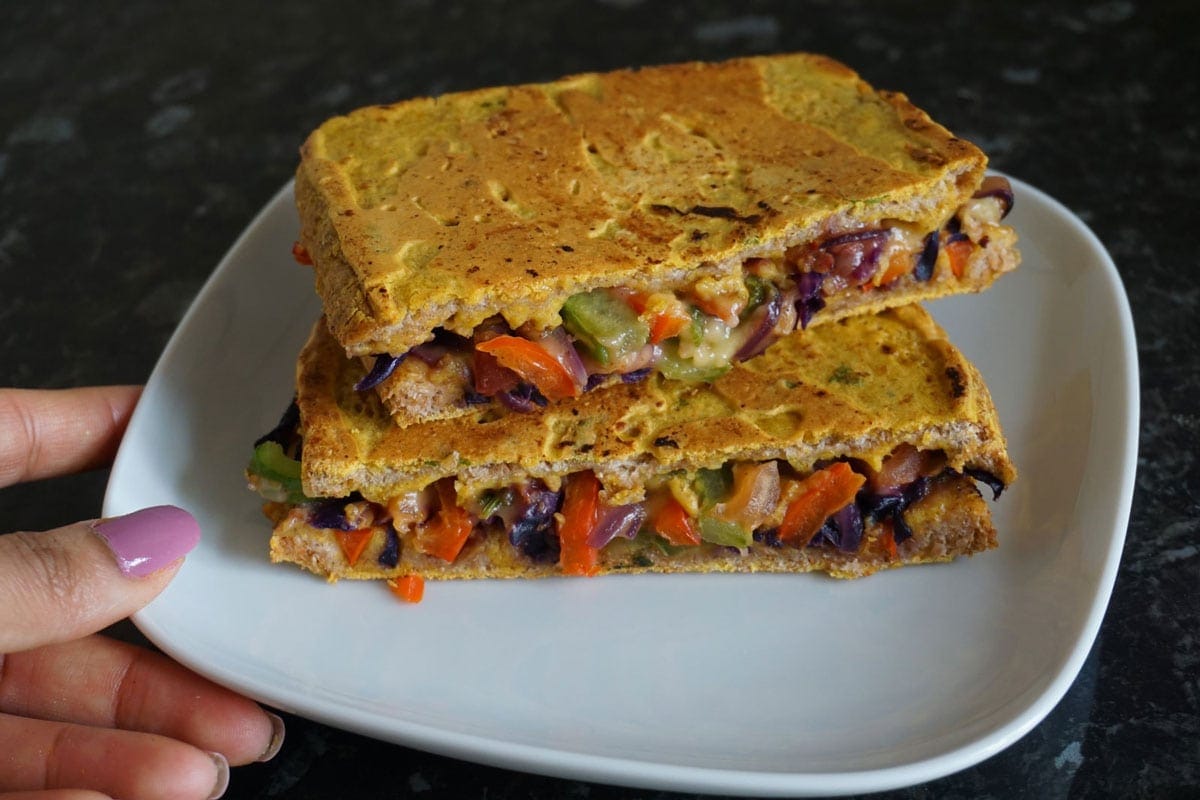 Vegan Pudla Sandwich Recipe Cooking With Parita