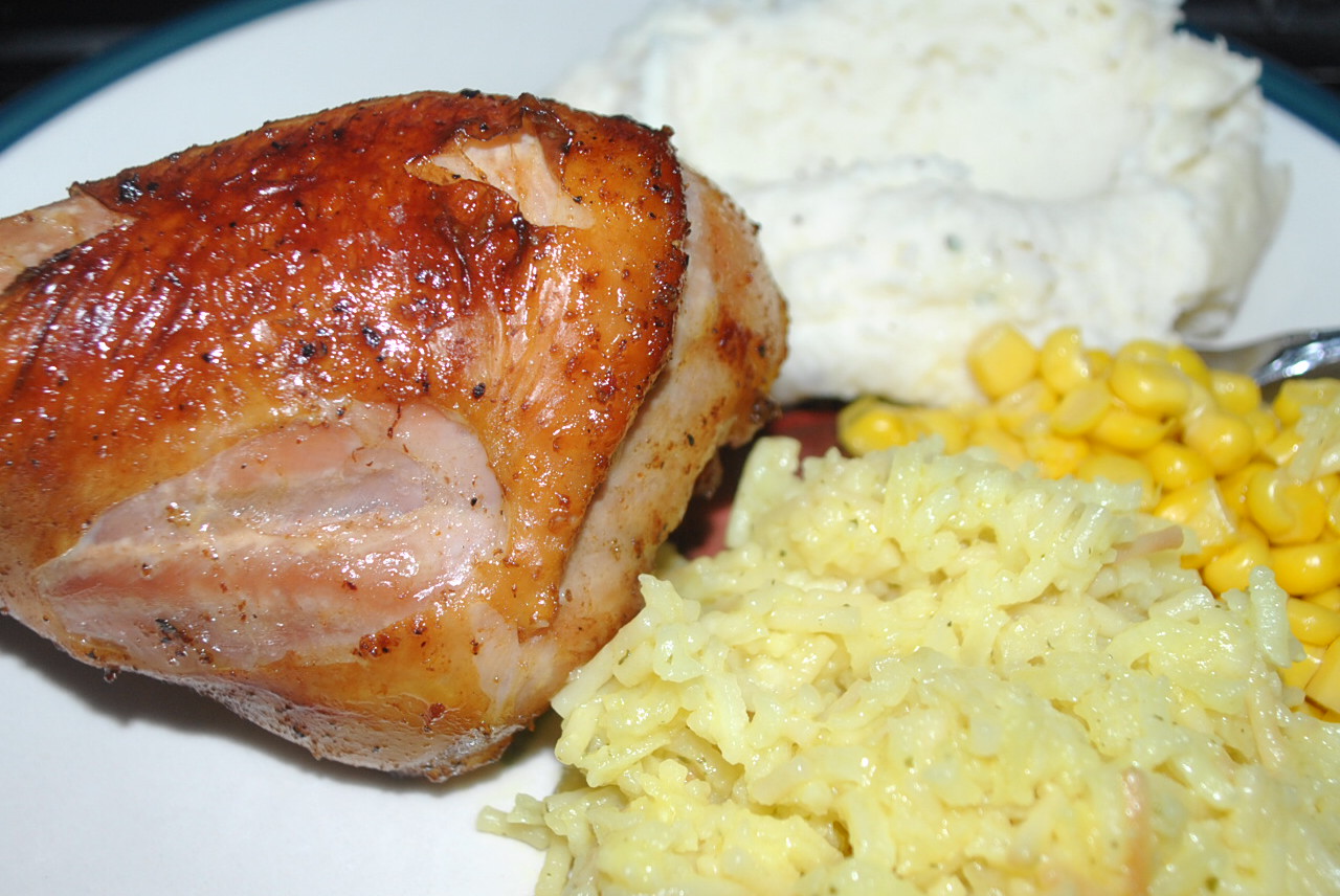 MOLASSES BRINE ROASTED TURKEY LEGS AND THIGHS