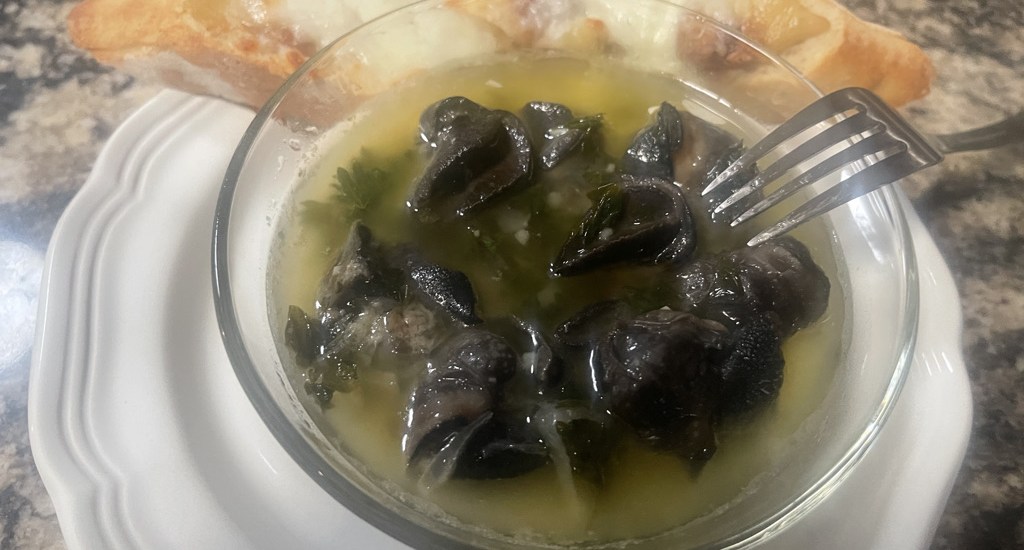 ESCARGOT IN GARLIC BUTTER SAUCE.