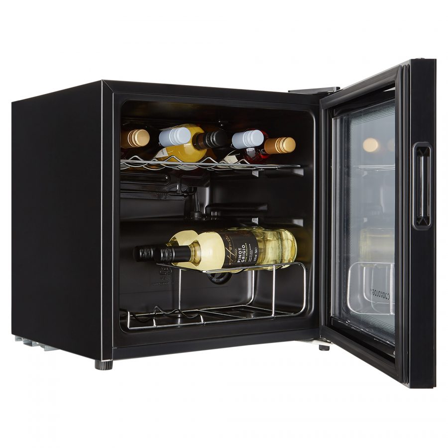 14 Bottle Capacity Black Mini Wine Cooler Cookology