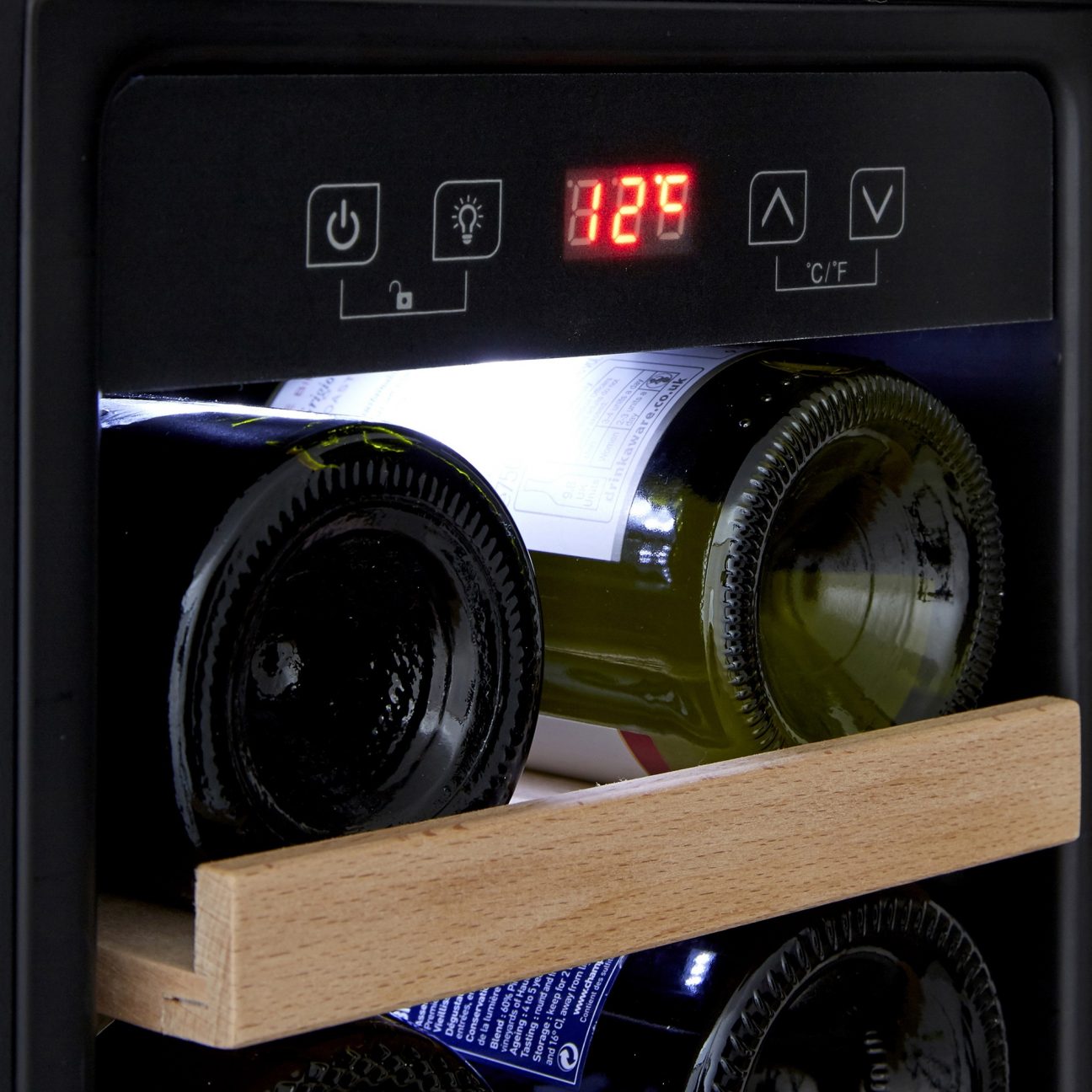 20 Bottle Capacity Stainless Steel Wine Cooler With Wood Shelves