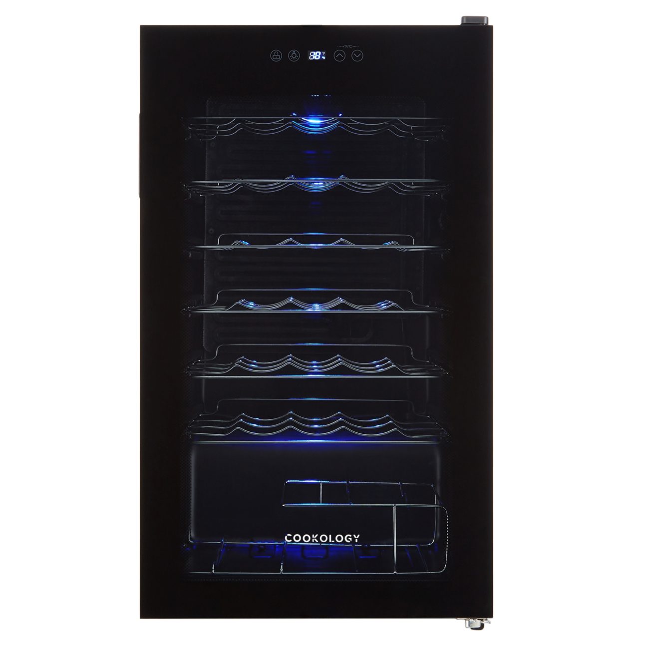 34 Bottle Capacity Black BuiltIn Wine Cooler Cookology