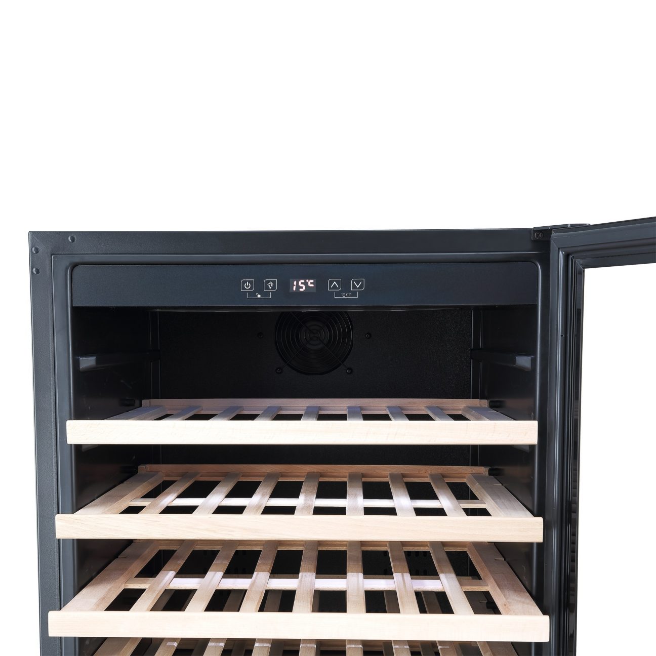 54 Bottle Capacity Black Freestanding Wine Cooler Cookology