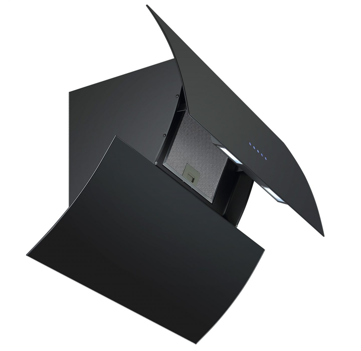 90cm Black Angled Cooker Hood With Touch Control Cookology
