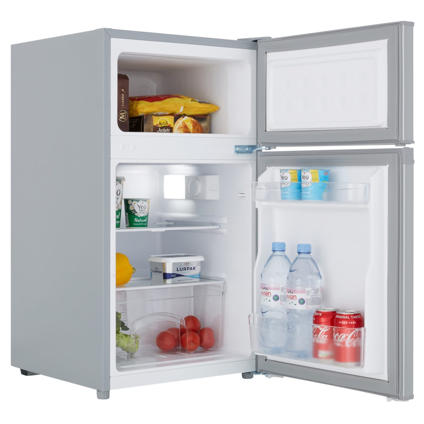 Cookology UCFF87SL 87L Undercounter Fridge Freezer 2 Door Silver