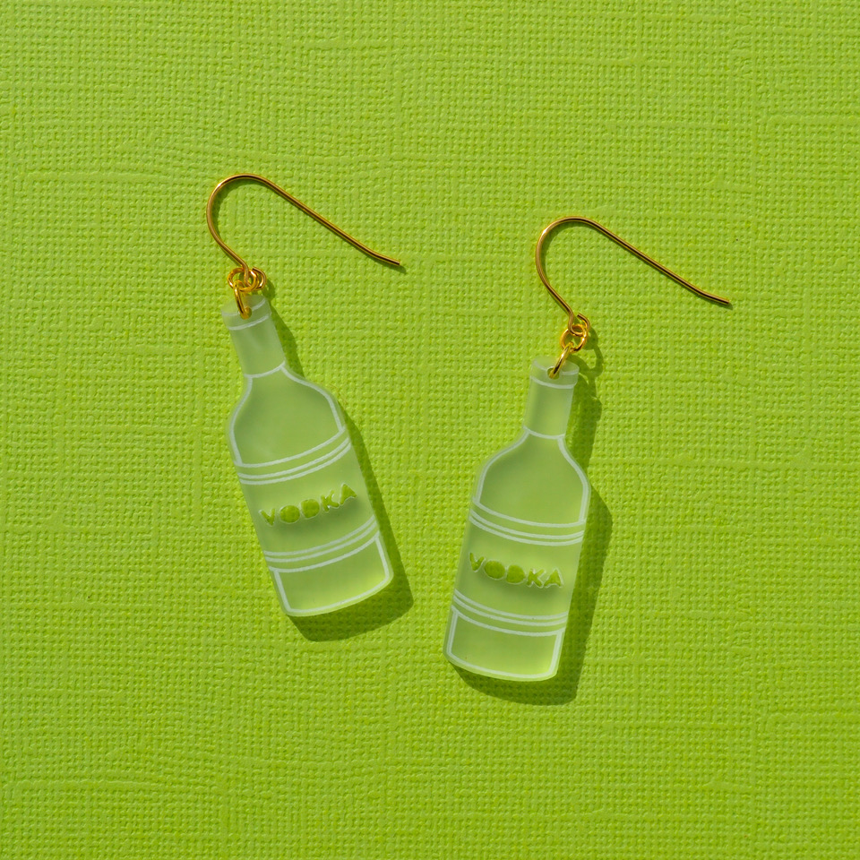 Vodka Bottle Earrings Cook Street Collective
