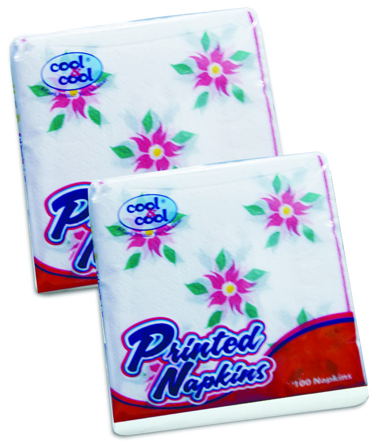 Luxury Paper Napkins Printed 100’s (30 x 30 / 1 ply) Cool & Cool