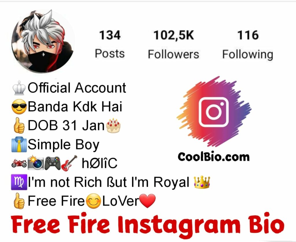 280+ BEST Free Fire Instagram Bio Free Fire Lover Bio 2023