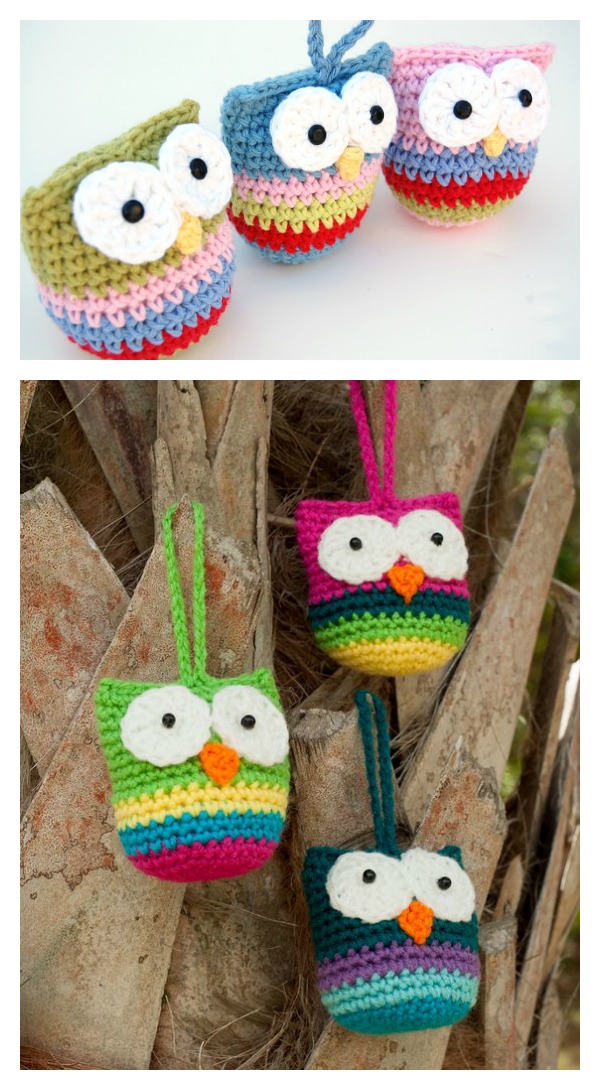 DIY Crochet Baby Owl Ornaments