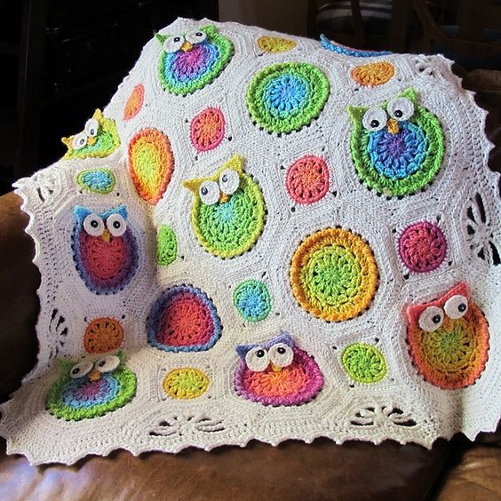 Crochet Nursery Owls Ripple Blanket with Free Pattern Page 2 of 2