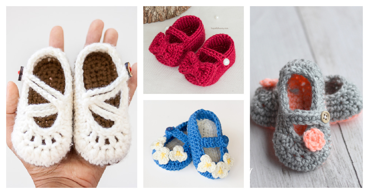 8 Mary Jane Baby Booties Free Crochet Patterns
